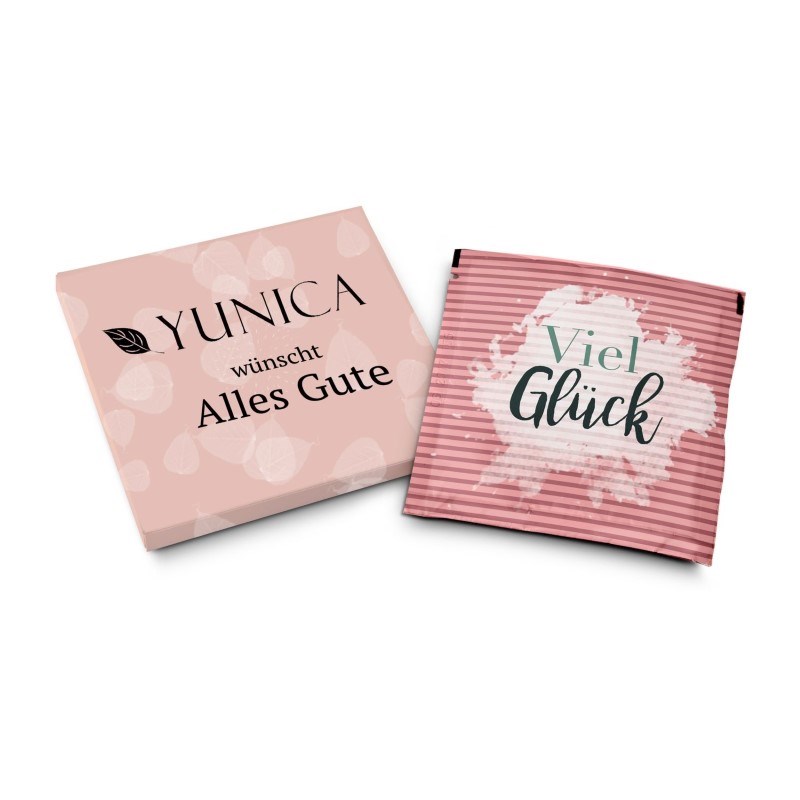 Bild Badesalz Sachet im individuellen Mäppchen, Motiv: Viel Glück